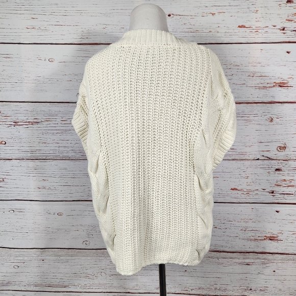 ADYSON PARKER Off White Cable Knit Sweater Vest Size Large - Picture 2 of 8